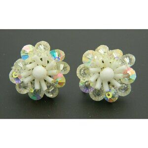 Western Germany White Clear Cluster Bead Beaded